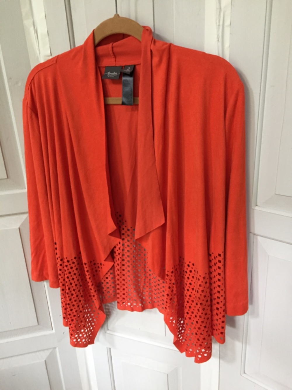Chico’s Travelers Orange Open Front Cardigan Jacket